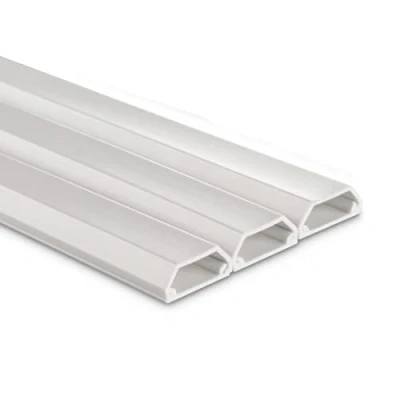 Imagen de Canaleta de Cables autoadhesiva, 3 Unidades (Cuadrado, 1 m, Juego gestión para 2 Cables, se Puede Pintar, Plano, PVC, Pared, Techo o Suelo, Cables), Color Blanco