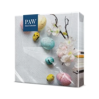 Imagen de PAW Servilletas Papel 3 Capas (33 x 33 cm) I 20 Unidades Perfecto para Pascua, Fiestas, Primavera y Celebraciones Decoración de la Mesa Pascua Color: Rincón