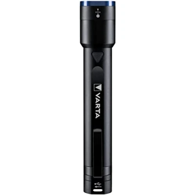 Imagen de VARTA Night Cutter F30R Linterna prémium recargable y batería externa (2600 mAh), 0.1 W, Incluye Cable de Carga Micro USB, 4 Modos luz, Alcance 700 lúmenes, 22,5 x 3,4 cm