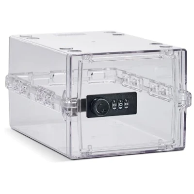 Imagen de Lockabox Mini™ Small Lockable Storage Box 3 Litre Combination Lock For Food, Medicine &amp; Home Safety BPA Safe (Cristal)