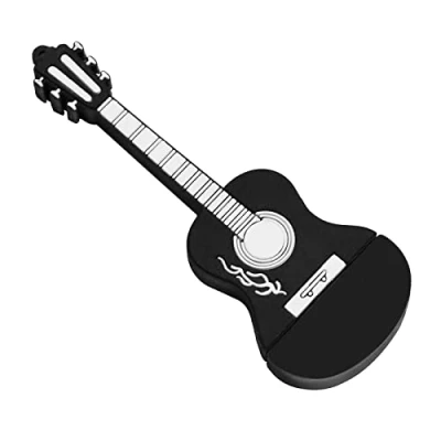 Imagen de Memoria USB 128 GB Memory Stick 2.0 Flash Drive 128GB Encantadora Guitarra Pen Almacenamiento de Datos para PC, Laptop, Estéreo Automóvil, Smart TV, etc (Negro)
