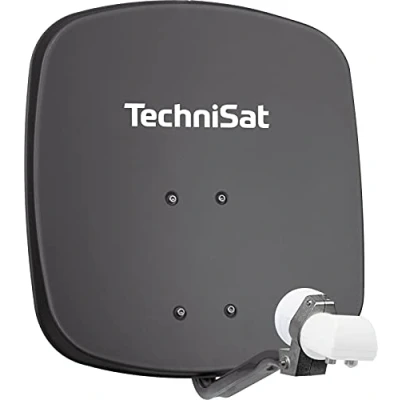 Imagen de TechniSat DIGIDISH 45 Antena satelital para 2 usuarios (pequeño Sistema de cm Set Completo con Soporte Pared y LNB Twin Universal) Gris