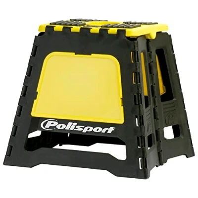Imagen de Polisport 8981500001 Caballete Plegable de Polipropileno y Goma, Ligero fácil Transportar con el Logo Pintado en Relieve. Diseño Color Amarillo