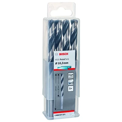 Imagen de Bosch Professional 5 brocas helicoidales HSS PointTeQ, para metal, 10.3 x 87 133 mm, accesorio de taladro
