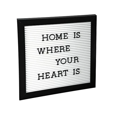 Imagen de Ideen mit Herz Tablero de clavijas en marco madera negro 25 cm x con 382 letras, números y caracteres