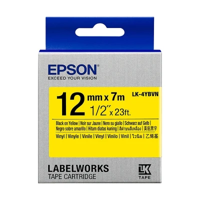 Imagen de LabelWorks LW 300L Epson LK 4YBVN Cinta negro sobre amarillo 12 mm (original)
