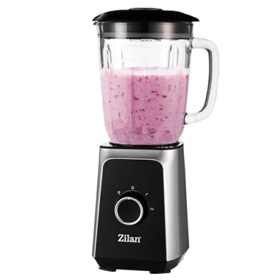 Imagen de batidora de vaso 1000 W cristal acero inoxidable 1,5 litros 4 cuchillas metal función pulso universal batidos picadora proteínas mano