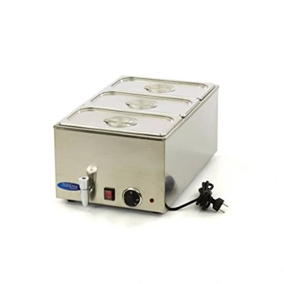 Imagen de Baño María Con grifo incl. 3x 1/3 GNSet Eléctrico Acero inoxidable Profesional recipientes Gastronorm Mantiene los alimentos calientes