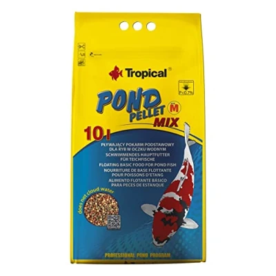 Imagen de Pond PELLET Mix Size M 10L / 1100g Alimento Flotante básico para Peces de Estanque, bajo Contenido en fósforo no favorece la proliferación Algas