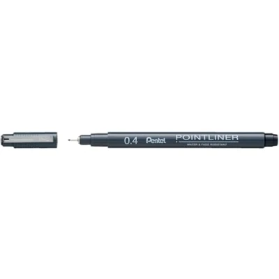 Imagen de Pentel Pointliner S20P 4A Rotulador de punta fina (resistente al agua y a la luz, 0,4 mm, 1 unidad), color negro