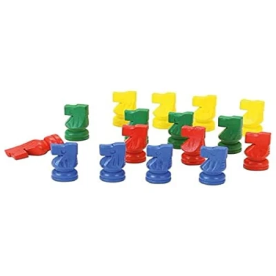 Imagen de JEUJURA 16 Petits Chevaux en Bois Juegos de Habilidad, Multicolor (J8984)