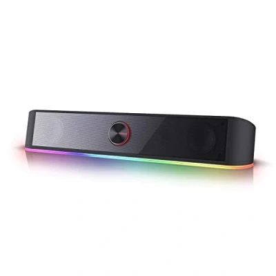 Imagen de Redragon GS560 RGB barra de sonido escritorio RGB, altavoz computadora 2.0 canales con iluminación dinámica, sincronización luz audio, control táctil retroiluminado