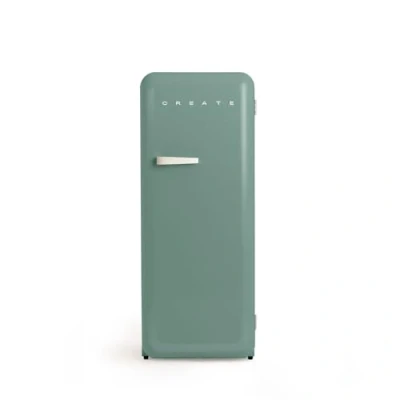 Imagen de CREATE / RETRO FRIDGE 150 OFF WHITE/Frigorífico verde sage maneta blanco roto con congelador 281L 102W, bajo consumo, 150cm, 3 estantes, regulador temperatura, botellero, 60x60x150cm