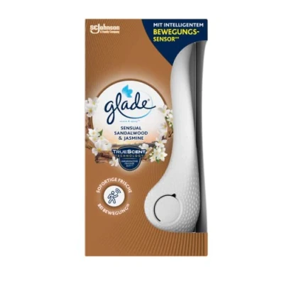 Imagen de Glade Brise Sense &amp; Spray Ambientador con sensor de movimiento, soporte y 1 recambio, sándalo sensual jazmín, 18 ml