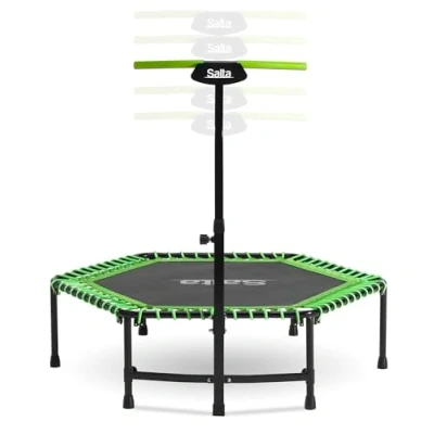 Imagen de Salta Fitness 128 cm de diámetro Cama elástica Interior Mango Ajustable en 5 Alturas Suspensión elástica/Bungees, construcción sólida Hexagonal Capacidad Carga 110 kg Verde