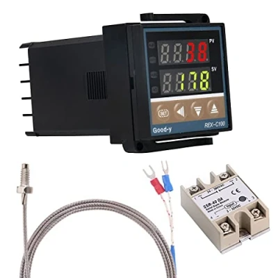 Imagen de WANGCL Controlador PID digital Termostato inteligente con relé SSR 40A Termopar tipo K para hornos de tanques almacenamiento la industria química energía eléctrica 0 1300 ℃