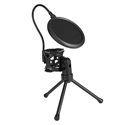 Imagen de Annadue Trípode de micrófono portátil con Filtro Pop Soporte Ajustable, podcasting Estudio Grabación Audio para Vocal radiodifusión