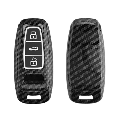 Imagen de kwmobile Funda para Llave de Coche Compatible con Audi A6 A7 A8 Q7 Q8 Keyless 3 Botones Carcasa plástico Duro Silicona Carbono