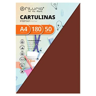 Imagen de Pack 50 Cartulinas Color Marron Tamaño A4 180g