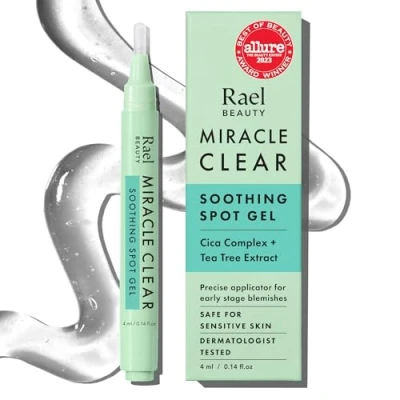 Imagen de Rael tratamiento para manchas de acné,Miracle Clear Gel acné, espinillas e imperfecciones, cuidado la piel coreano, ácido succínico, árbol té, cica(0.14 oz)
