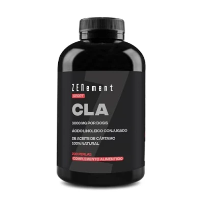 Imagen de CLA Ácido Linoleico Conjugado 3000 mg por dosis (1000 perla), 200 perlas de Aceite Vegetal Cártamo 80% (Suministro para 2 meses) Quemagrasas, Aumentar la musculatura Zenement