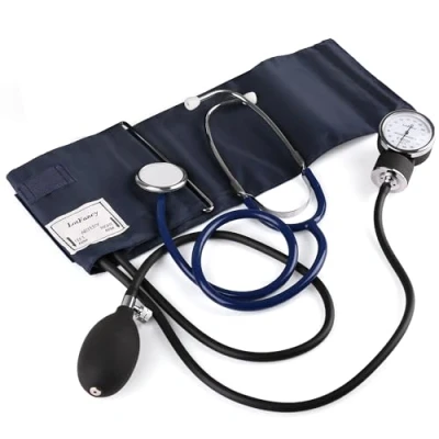 Imagen de LotFancy Tensiómetro de Brazo Manual con Estetoscopio Esfigmomanómetro Aneroide Profesional Estuche Cremallera Un Buen Ayudante para Monitor la Presión Arterial Tamaño Adulto (25.4 40cm)