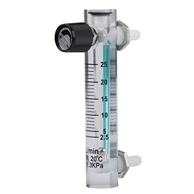 Imagen de Flujómetro de gas aire acrílico LZQ 5 con válvula control para medir el flujo 2.5 25LPM