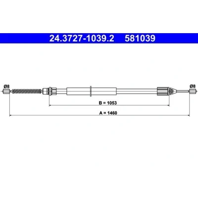 Imagen de ATE 24.3727 1039.2 Cable de Freno Mano 1460