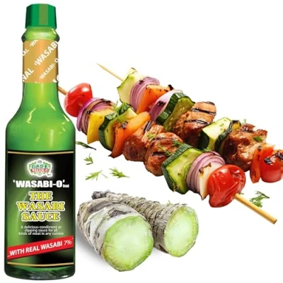 Imagen de Wasabi O Sauce With Premium, Hot For Sushi, Sour Sauce, Roast Beef, Roasted Veggies &amp; More,Wasabi peas, Vegan, Vegetarian, Gluten Free, 62g