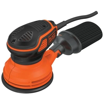 Imagen de BLACK+DECKER Lijadora Rotorbital 240W, Velocidad 14.000 opm, Diámetro de Órbita 3mm, Fijación Lija Velcro, Accionador a Presión, Bolsa Polvo y Hoja Incluida, KA199 QS
