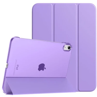 Imagen de TiMOVO Funda para iPad 10ª Generación 2022 10,9 Pulgadas 2022, 10 Generacion Cubierta Ultra Delgada Carcasa Trasera Dura Translúcida con Soporte Trifold, Lila Púrpura