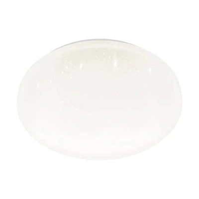 Imagen de Eglo LED lámpara de techo Frania S, luz con efecto cristal para baño metálica y plástico blanco, iluminación blanco cálido, IP44, Ø 31 cm
