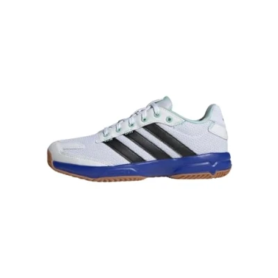 Imagen de adidas Performance Zapatillas de voleibol Cloud white core black lucid blue para niños, Talla: 36, Zapatos