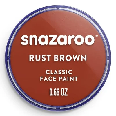 Imagen de Snazaroo Pintura facial y corporal, 18 ml, color marrón óxido, profesional a base de agua, pastilla aquacolor individual para adultos, niños efectos especiales