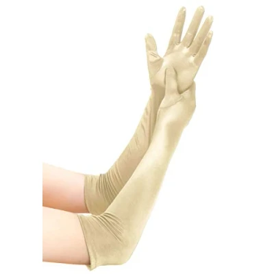 Imagen de EORUBE Guantes de satén los años 20 para mujer largos ópera Hasta el codo disfraces fiesta (Champaña)