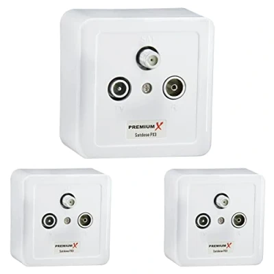 Imagen de 3x PremiumX PX3 enchufe de satélite 3 pliegues antena superficie simple y corto montado al ras