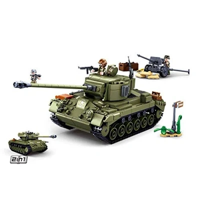 Imagen de Sluban M38 B0860 Wwii m261 Pershing Tanque Mediano 2 en 1, Mehrfarbig