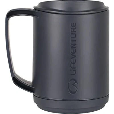 Imagen de Taza de doble pared con aislamiento plástico Lifeventure Ellipse para acampar, viajar y actividades al aire libre Grafito