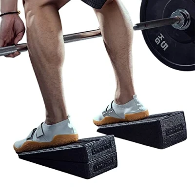 Imagen de Famecia Bloque de cuña para sentadillas, 3 piezas estiradores pantorrilla, rampa tabla inclinada, extensor piernas, plataforma inclinada talón elevado y elevación