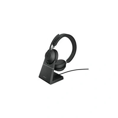 Imagen de Jabra Evolve2 65 Auriculares Inalámbricos Estéreo PC con Soporte de Carga Certificados para Microsoft Teams Batería Larga Duración Adaptador Bluetooth USB C Negro