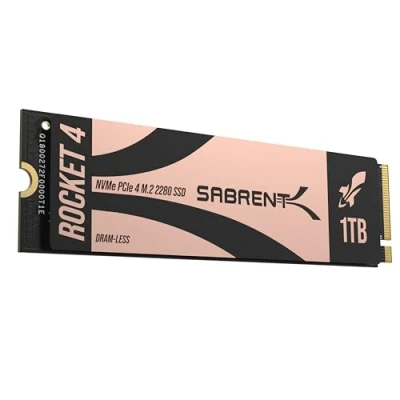 Imagen de SABRENT SSD PS5 M.2 1TB, NVMe 1TB PCIe Gen 4 X4, Velocidad de Lectura 7400 MB/s, Escritura 6100 DRAM Less, Compatible con PS5, Laptops, Desktops, Windows y Linux [SB RKT4L 1TB]