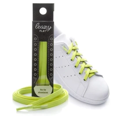 Imagen de leazy flat Cordones elásticos XL: (Hasta 7 ojales por lado, Amarillo Neón)