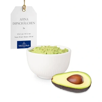 Imagen de Villeroy &amp; Boch Cuenco para salsas Afina de porcelana premium, bol pequeño y aperitivos, fabricado en Alemania, apto lavavajillas microondas, apilable, blanco