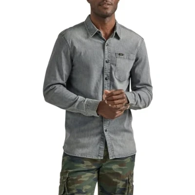 Imagen de Lee Camisa de Manga Larga para Hombre Extreme Motion, Multiusos, Cuello Abotonado, Gris Denim, S