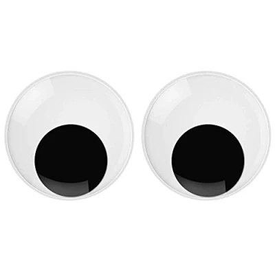 Imagen de KongJies Wiggle Eyes, 2Piezas Grandes Ojos saltones autoadhesivos Gigantes para Manualidades Bricolaje Hechas a Mano Fiesta Navidad (76 mm / 3 Pulgadas)