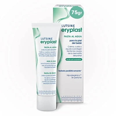 Imagen de Eryplast Pasta al Agua 75 gr Pomada Protectora, Crema de Pañal para Bebé Calma, Cuida y Protege la Piel tu Dermatitis Hipoalergénico, Sin Perfume Testado Pediátricamente