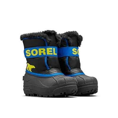 Imagen de Sorel Snow Commander Boot, Botas de Invierno Unisex niños, Black Super Blue 2023, 31 EU