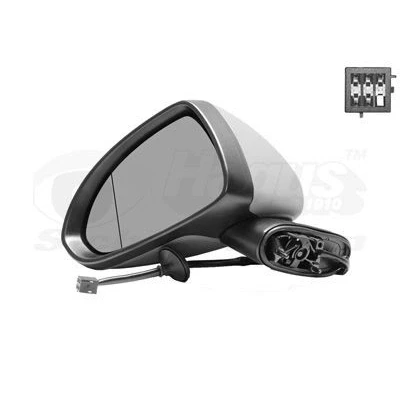 Imagen de espejo retrovisor Van Wezel 3750807 izquierda imprimado completo, asférico, para ajuste elect. espejo, calefactable OPEL: Corsa D Hatchback