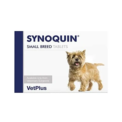 Imagen de Envase VetPlus EFA Synoquin con 30 comprimidos de suplemento para perros pequeños,
