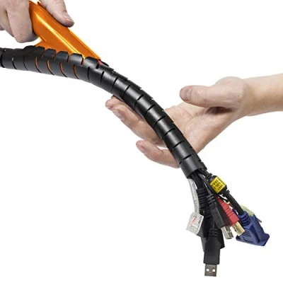 Imagen de D Line CZ252.5B Cubiertas para cables eléctricos, Cable Zipper cubrir y organizar cables, Organizador de 25mm Diámetro x 2.5m longitud Negro